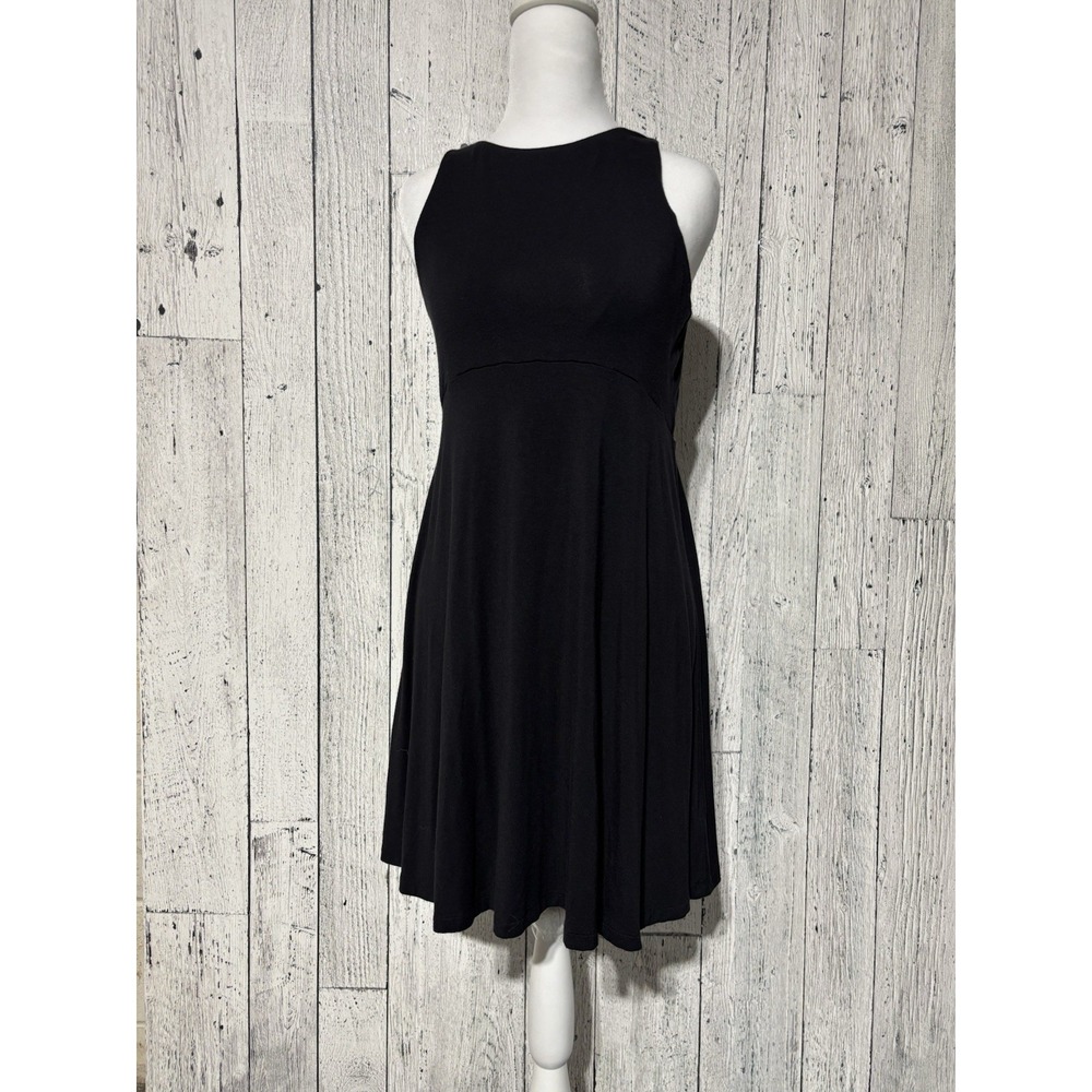 Athleta Women's Sleeveless Dress Solid Black Size Small Round Neck Knee Length